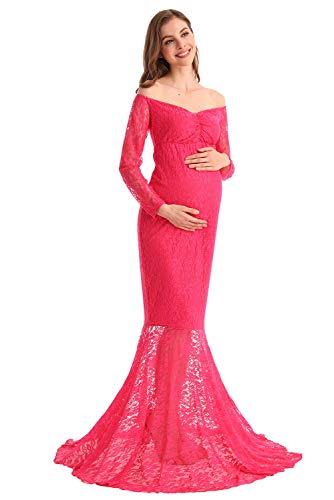 Robe de maternité en dentelle extensible pour soulager le ventre en L