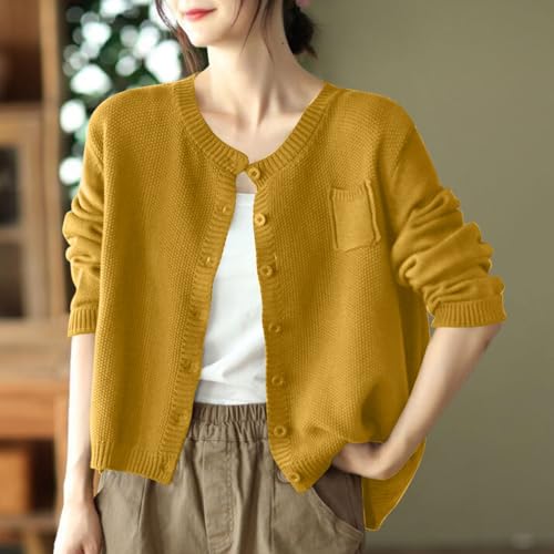 Oversized Sweater for Women Long Sleeve Button Down Solid V Neck Cardigan Tops Knitted Soft Comfy Fall Loose Outfits3
