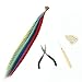 Feather Hair Extension Kit with Synthetic Feathers 100 Beads Plier and Hoo (50 Feather)