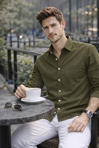 Image of Ben Martin Shirt for Men | Regular Casual Shirts for Mens' | Men's Casual Shirt's Slim Fit | Full Sleeve Cotton Shirts for Men's | Solid Shirt's for Mens Stylish | Formal & Casual Office Wear Shirts