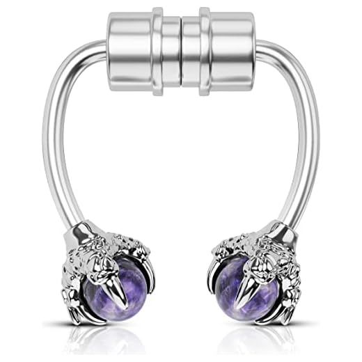 OUFER Magnetic Fake Septum Nose Rings, Dragon Claw Horseshoe Stainless Steel Faux Fake Nose Ring Hoop, Non-Piercing Jewelry for Women Men