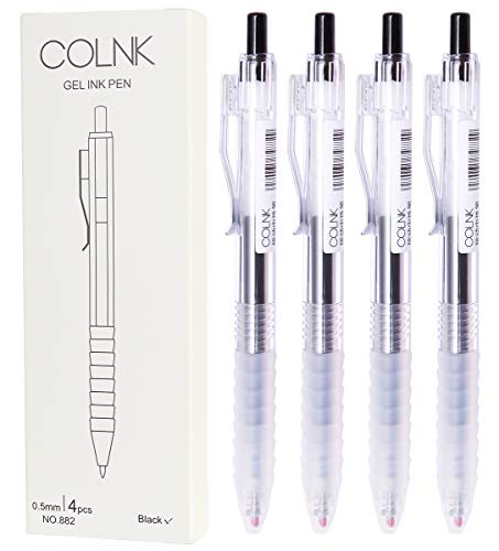 Comfortable Fine Writing Retractable Pens Black 0.5 with Metallic Holder Clip,Super-Smooth Writing Office