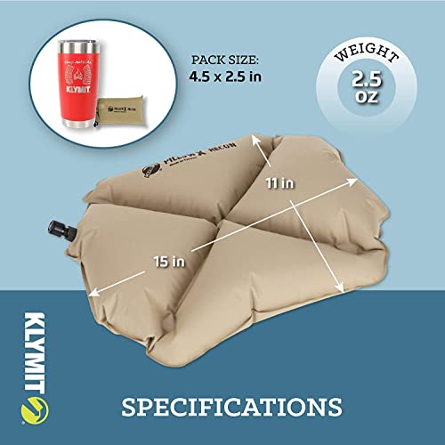 Klymit Pillow X Travel Pillow, Lightweight Inflatable Hybrid Airplane, Backpacking, Hammock, And Camping Pillow, Gray #TOP5