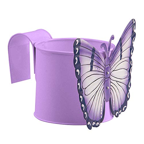 Biaba Collection for Balcony Indoor as Well as Outdoor Gardening Balcony Butterfly Planter Hanging pots Metal Plant Container Multicolour (Set of 3)