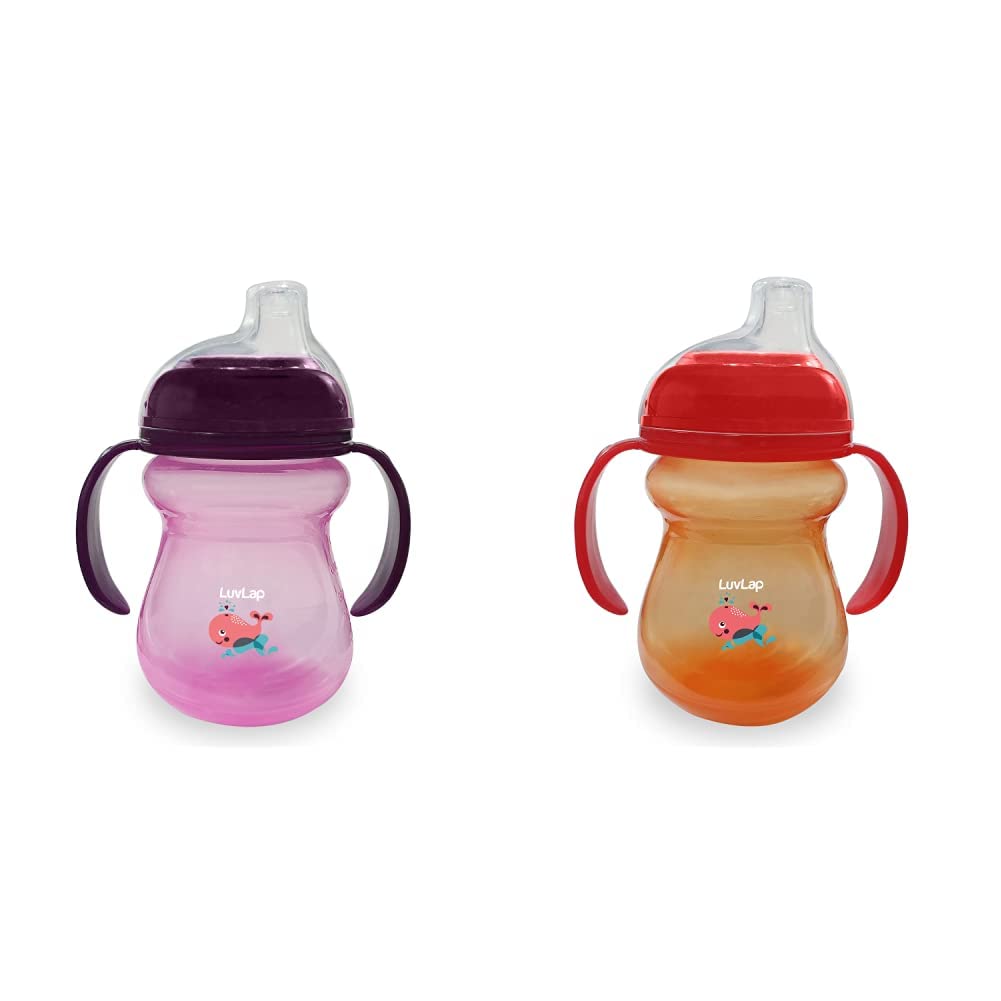 Luvlap Moby Little Sipper 240ml, Anti-Spill Design with Soft Silicone Spout, 6m+ (Purple) Moby Little Sipper/Sippy Cup 240ml, Anti-Spill Design with Soft Silicone Spout, 6m+ (Orange)-picture-24