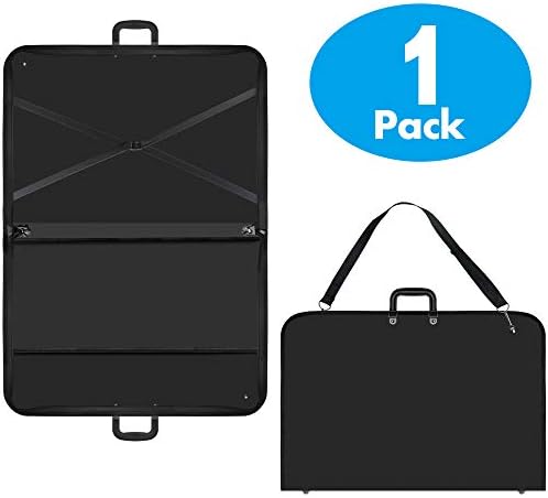 Black Art Portfolio Case Artist Carrying Case Artist Portfolios Case with Shoulder Strap (19x14.7x1.5 Inch)