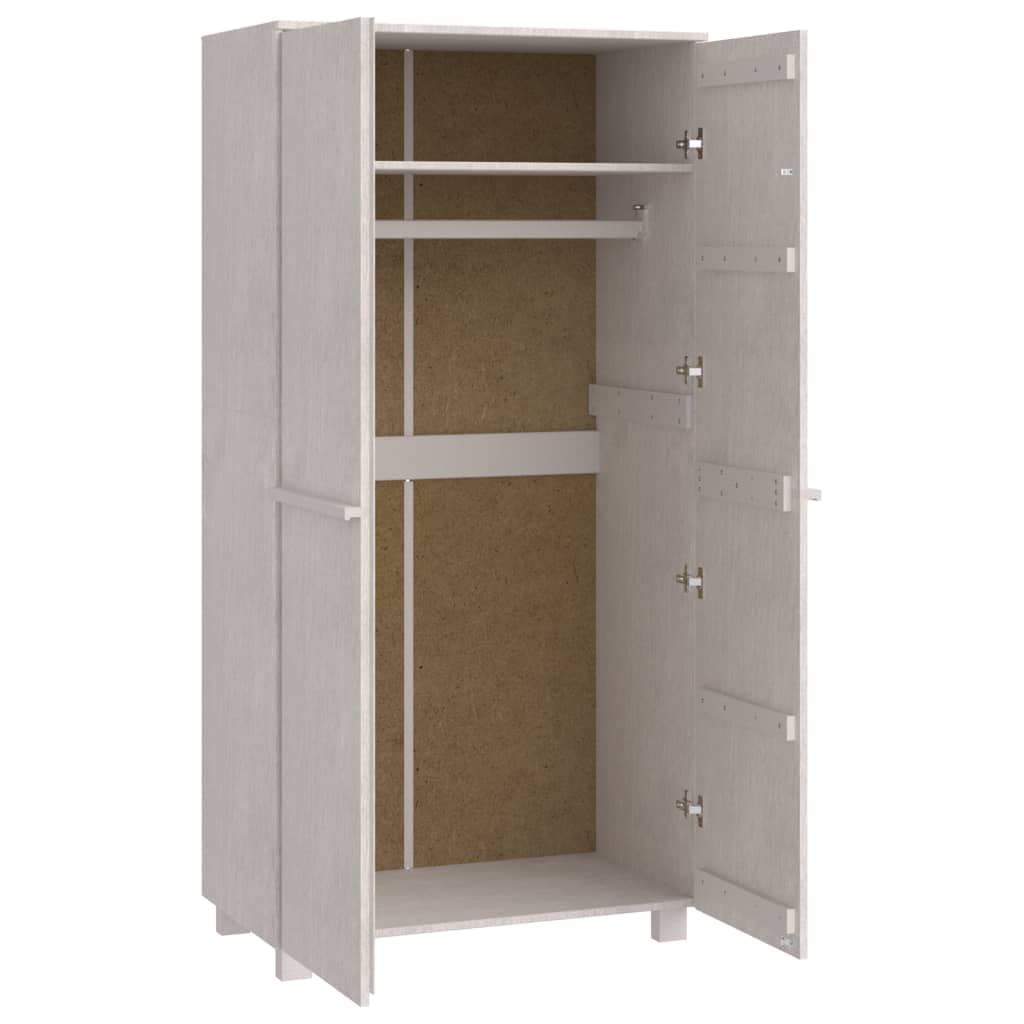 Armario HAMAR Madera Maciza de Pino Blanco 89x50x180 cm