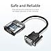 VENTION VGA to HDMI Adapter 0.5FT, Uni-Directional VGA(Source) to HDMI(Display) Converter (Male to Female) 1080@60Hz with Audio Cable and Micro USB Cable from PC, Monitor