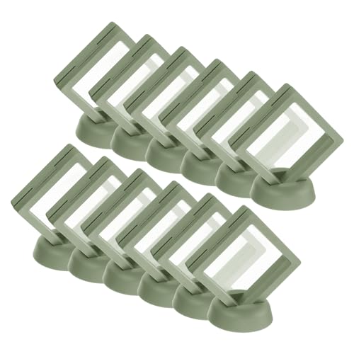 QUARKZMAN 20 pcs 3D Flottant Affichage Boîtier, 2,76 x 2,76 x 0,8 pouce Flottant Cadre Affichage Porteur Support, Transparent PE Bijoux boîte, Clair Vert