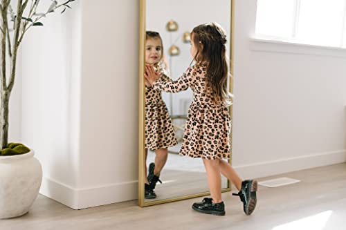 Kickee Pants Print Long Sleeve Twirl Dress For Girls, Ultra Soft Bamboo Viscose Fabric, Toddler To Kid, Girl Clothes (Suede Cheetah Print - 3T) #TOP1