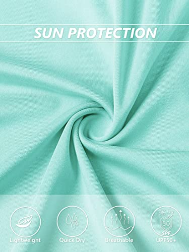Tacvasen Women's Golf Shirts Spf Summer Tops Sun Protection Shirt Quick Dry Performance Tees, Light Lake Blue, L #TOP5