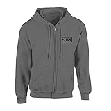 100% Baumwolle Nine Inch Nails Classic Black Logo Zip-Jacke/Kapuzenjacke M