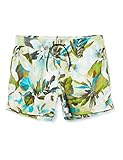 HOM Herren Savannah Beach Boxer Badehose, Imprimé Floral Beige/Vert, M