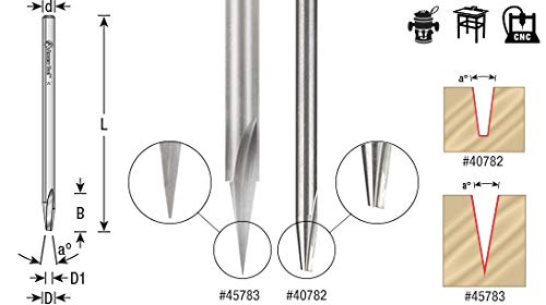 Amana Tool - 40782 Solid Carbide Carving Liner 15 Deg x 1/8 Dia x .400 x 1/8" Shank x - Image 3