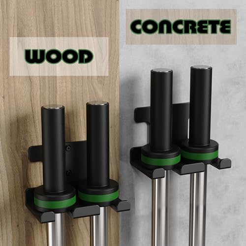 Vertical Barbell Rack Barbell Holder Wall Mount Barbell Storage Holder Olympic Bar Hanger for Home, Commercial, Garage Gym (Double Bar Holder) - Thumbnail 4