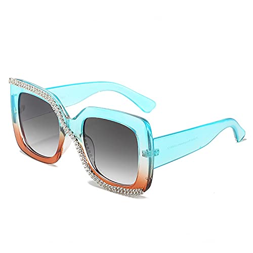 Lunettes de soleil en strass sexy grand cadre cristal d'exception