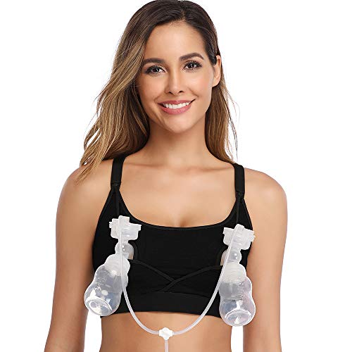 Hands-Free Pumping Bra and Nursing Bra, Wireless and Comfortable, Adjustable Breastfeeding Bra, Suitable