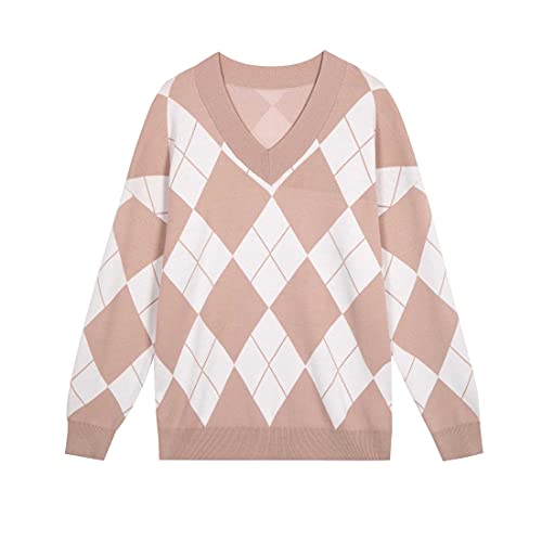 Krumba Mujer Viscosa Nylon Manga Larga Suéter Beige/Blanco XL Cover