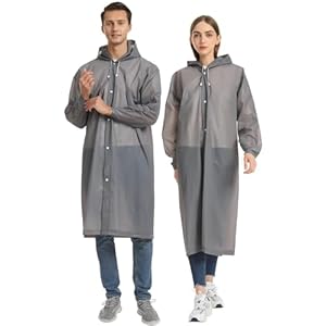 Opret 2 Pack Raincoats for Adults Reusable, EVA Rain Ponchos Lightweight Rain Coat Waterproof Rain Gear for Men and Women
