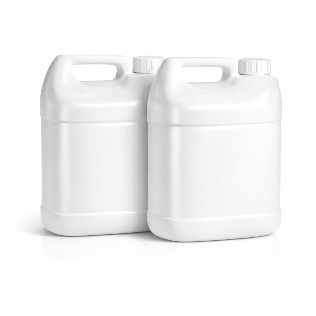 5 Litre HDPE Plastic Jerry Can (Pack of 2) with Inner Cap | Leak Proof Liquid Storage Container with Handle | Heavy Duty Multipurpose Water Can for Gardening, Camping, Travel & Household Use | Made in India (White) set of 2-image-18