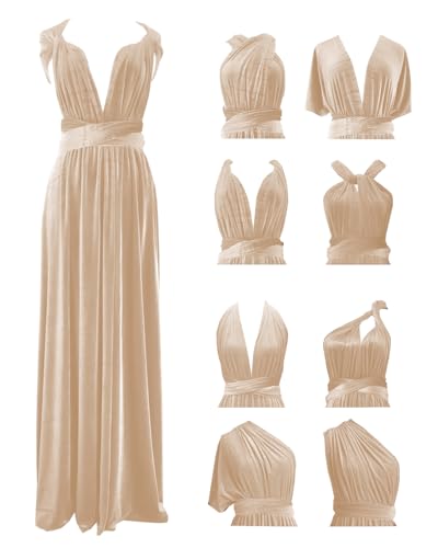 Velvet Infinity Bridesmaid Dress with Bandeau Convertible Formal Dresses Long Multi-Way Evening Gowns