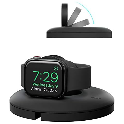 PZOZ Charging Stand for SE Apple Watch Series 8/7/6/5,iWatch Series 4/3/2/1 Smartwatch Desk Charger Storage Dock With Night Stand Mode i Watch Accessories (Not included Apple Watch Charger)(Black) Cover