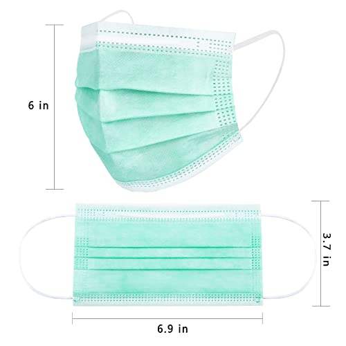 Image of Borje Green Disposable Face Mask 100 Pcs Green Face Masks 3 Ply Protection Masks