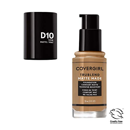 Covergirl Trublend Matte Made Liquid Foundation, D10 Golden Caramel, 1.014 Fl Oz #TOP1