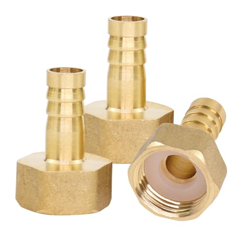 MISIQIMA 3 Stück Schlauchverbinder, Innengewinde 1/2 Zoll Schlauchanschluss, Schlauchverbinder 10mm, Passend für Luft-, Wasser-, Gas- und Kraftstoffschläuche