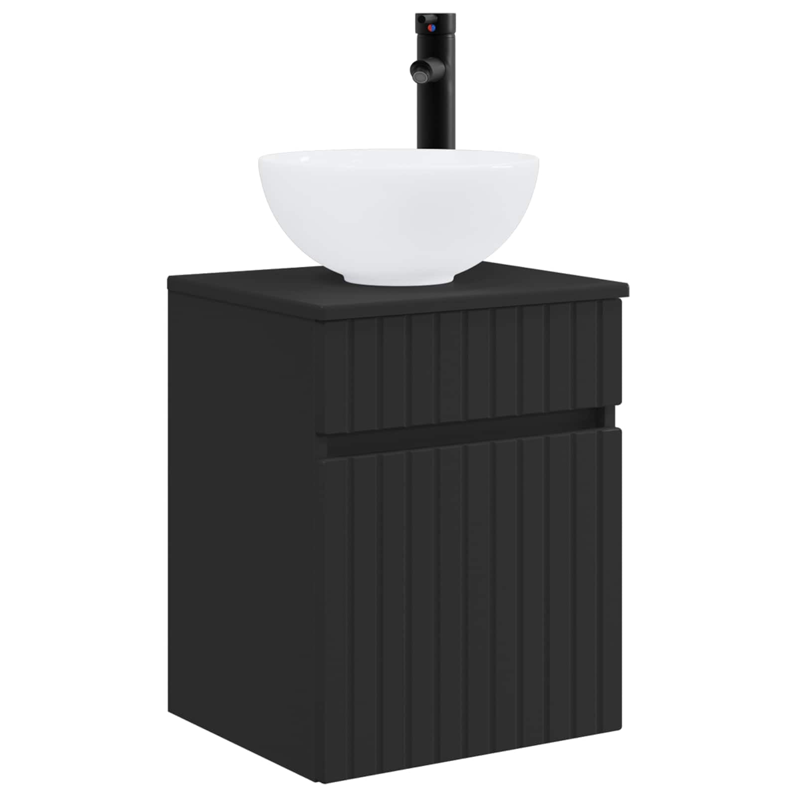 Vidaxl Black Wall-Mounted Sink Vanity 39 X 41 X 64.5 Cm,