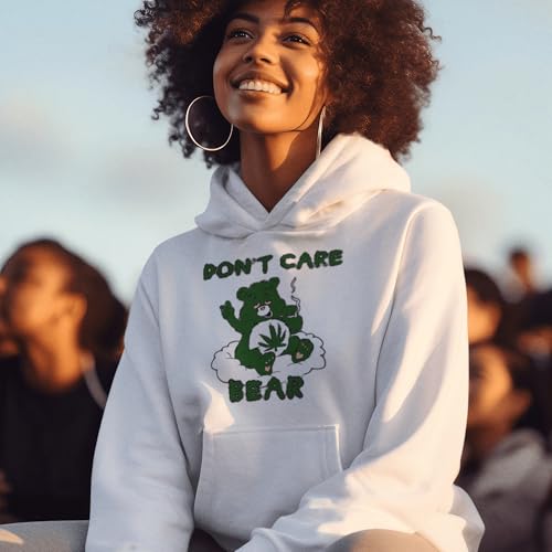 TOP KOALA TEE Dont Care Bear Weed Hoodie Ultra Soft Blended Cotton Blend Midweight Unisex Pullover Black/Medium3