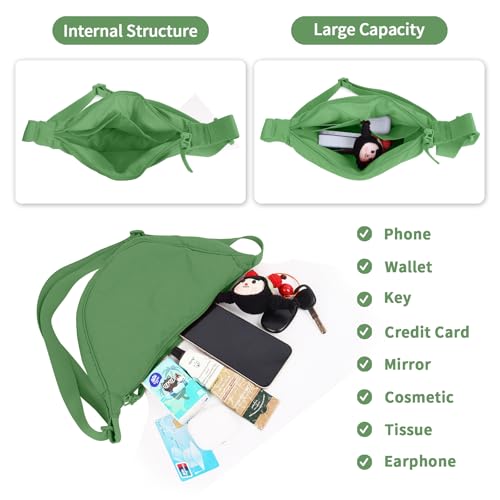 Image of Nylon Crescent Crossbody Bag for Women Purses Trendy Men,Small Travel Sling Bag Hobo