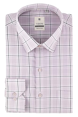 Image of 7-DAYS Men's Premium Checks Formal Shirt - Cotton Rich, Regular Fit, Full Sleeve, with Pocket, Wrinkle Resistant - Stylish Office & Everyday Wear.