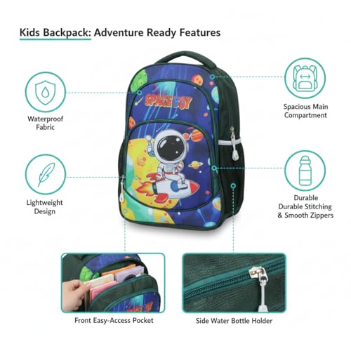 Image of Stylbase Kid School Backpack Bag for Girls and Boys | Ideal School Picnic Travel & Travelling Bag |17 Inches 4 Compartments, Water-Resistant Multipurpose for Kids