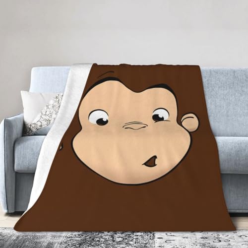 毛布 おさるのジョージ (9) アニメ ひざ掛け 軽量 薄手 ブランケット フランネル 洗える 静電気防止 暖かい 柔らかい なめらかな肌触り 四季適用 かわいい 人気 プレゼント DVHN267S 125cm×150cm