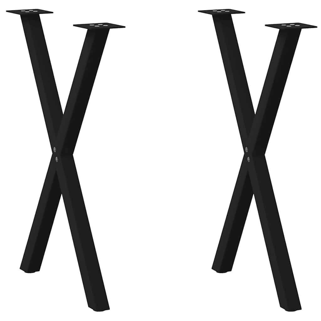 Gambe per tavolo da pranzo 2 pezzi a forma di X 57 x (72-73) cm Acciaio