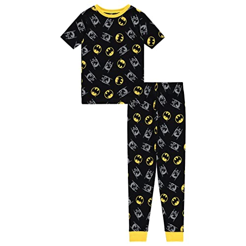 Boys DC Comics Batman Pajamas Set - 4 Piece Short Sleeve Batman Pajamas - Short Sleeves, Shorts and Pants Pajamas Set3
