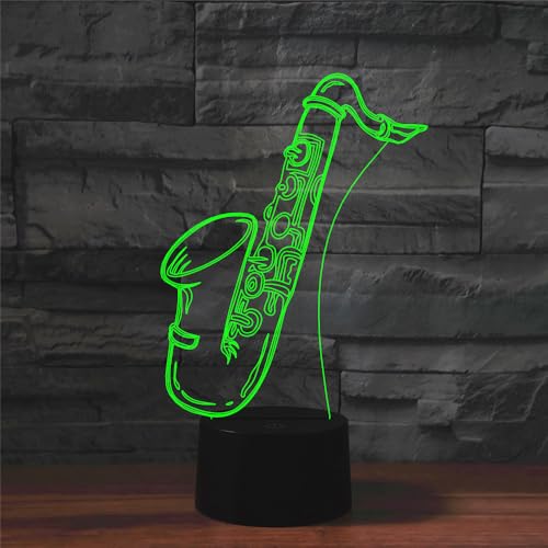 Lámpara de Mesa de Noche con Ilusión 3D Saxofón miniatura 5