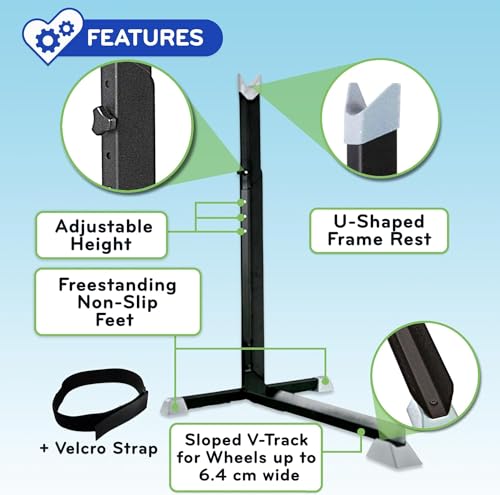 Image of Bike Nook Stand & Vertical Storage Rack - 4 Pack with connectors- The Original Vertical Bicycle Floor Stand for Garage Storage and Indoor and Outdoor use, No Drilling Required