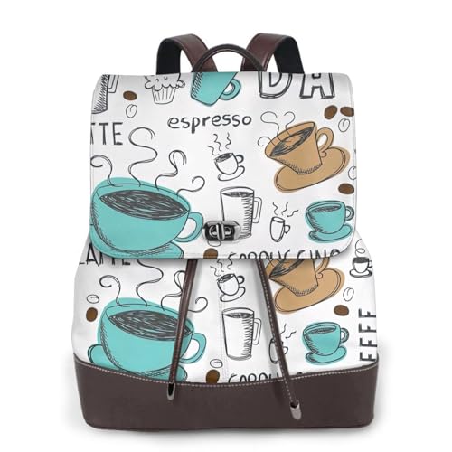 Sac à dos en cuir pour femme café imprimé chic et pratique au quotidien