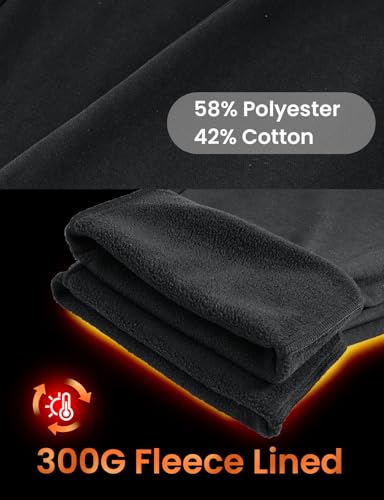 TBMPOY Men's Fleece Lined Sweatpants Winter Straight Leg Open Bottom Warm Cargo Pockets Cotton Running Lounge4