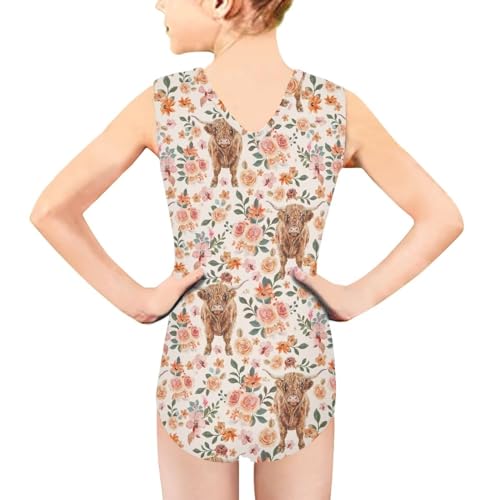 Image of Swimsuits for Girls 3-14 Summer Kids Bathing Suits Gymnastics Leotards One Piece Swimwear