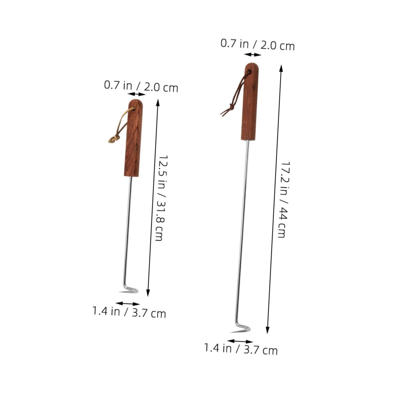 ROMISBABA 2Pcs Stainless Steel Meat Hook Turner Durable Grilling Meat Flipper for Bbq Easy to Use Food Hook for Pork Bbq Grill Accessories