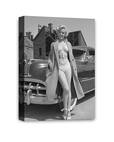 Funny Ugly Christmas Sweater Marilyn Monroe Canvas Wall Decor Black And White Decals Vintage Decor Monroe Canvas Print Office Decor Iconic Wall Art Hollywood Print Photo 15" X 22" #TOP16