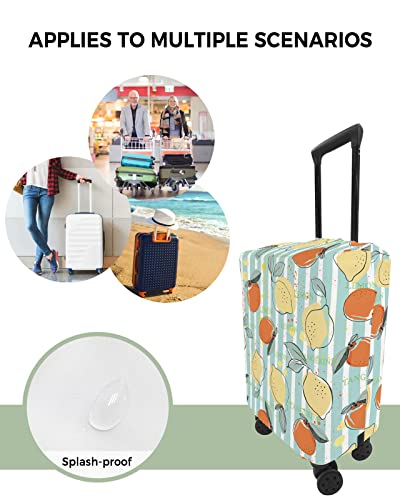 Travel Luggage Cover Large Suitcase Cover Fit for 26-28 Inch Luggage Luggage Protector Suitcase Cover Scratchproof Watercolor Art Lemon Texture Green Stripes Luggage Cover Protector for Suitcase4