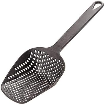 Solid Food grade silicone Spider Skimmer Ladle for Cooking and Frying, Kitchen Utensils Wire Pasta Strainer Spoon with Handle for Kitchen Frying Food, Pasta, Spaghetti, 4.8 Inch