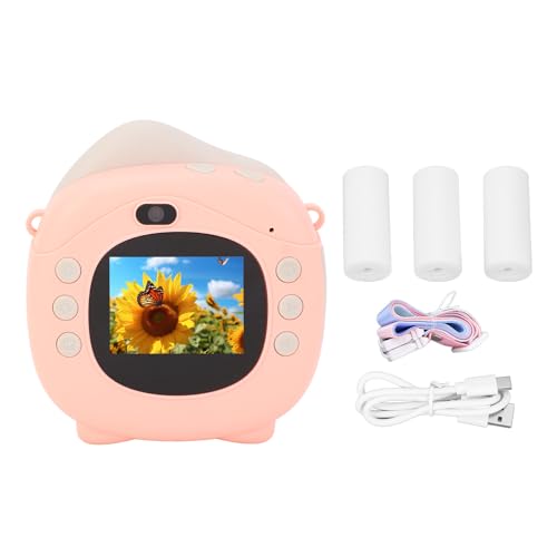 Sofortbildkamera mit Druckpapier, 12 MP Digitalkamera, Tragbare Thermodruck Videokamera mit 2 Zoll Bildschirm, Digitalem Bilderrahmen mit Mehrfachzoom (32GB)