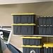HOMZ 2-Pack Durabilt, Heavy Duty Plastic Storage Bins with Lids, 15 Gallon, Black/Yellow - Stackable Container Boxes for Home, Attic, and Garage Organization