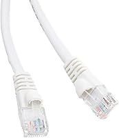 Vista 1 de CableWholesale Cable Ethernet Cat6, 24AWG, conector de placa dorada RJ45, 4 pares de cobre trenzado, par trenzado sin blindaje (UTP), cable de Blanco