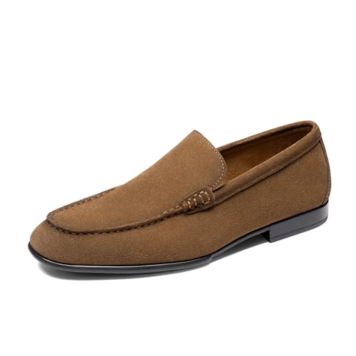 Bruno Marc Mens Classic Loafers Leather Suede Dress Shoes Comfort Lightweight Slip-on Shoes Size 10.5 1-Brown SBLS26022M-1